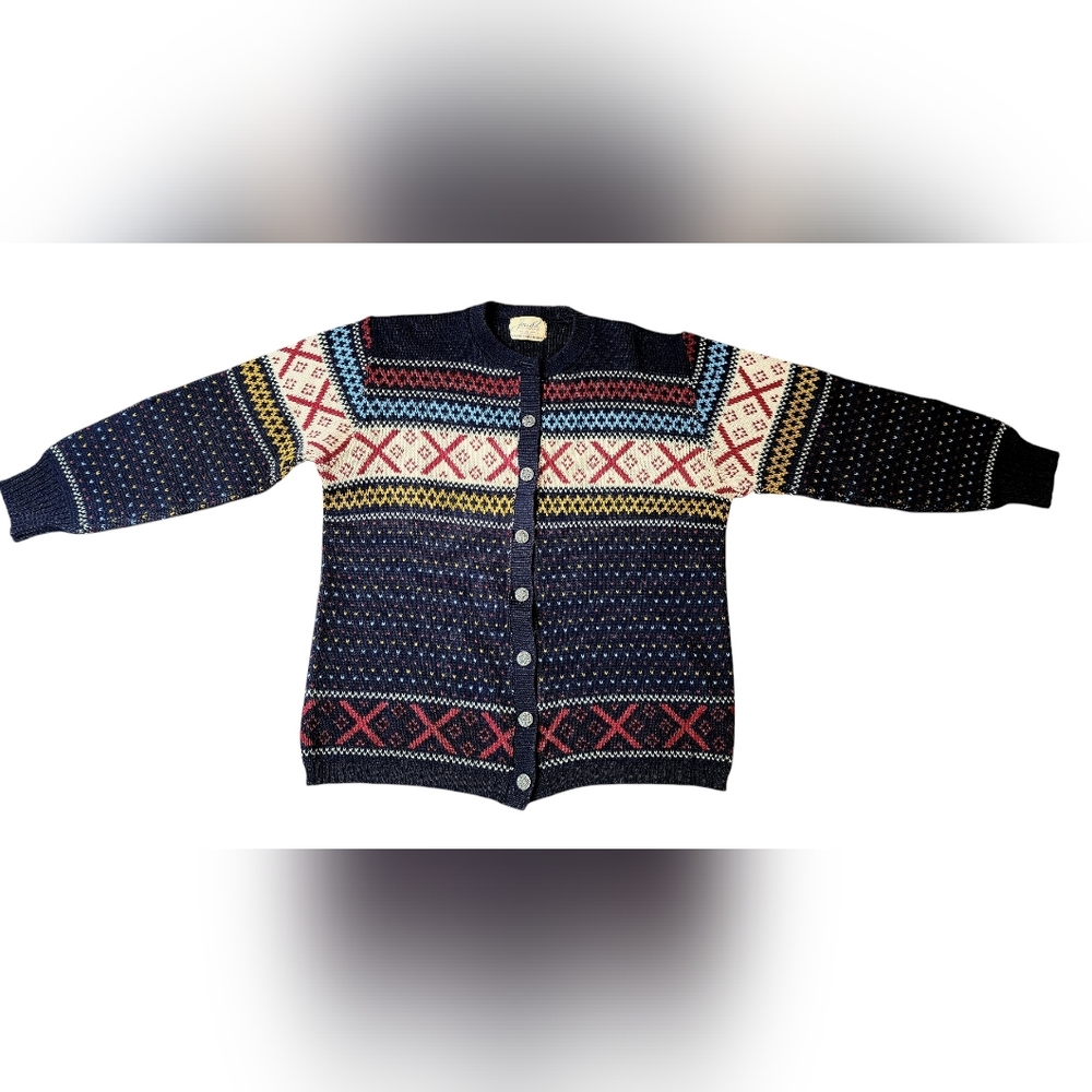 Vintage Jersild Wool Fair Isle Cardigan Sweater